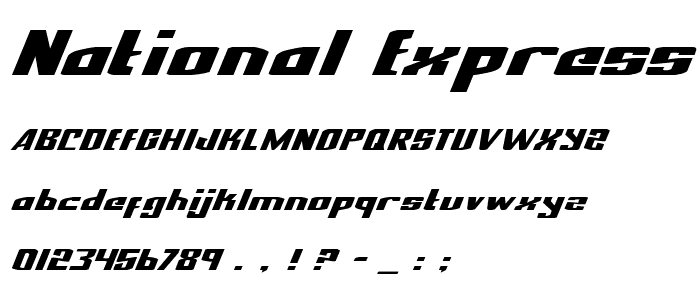 National Express Exp Italic police